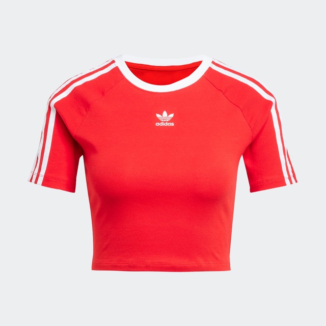 adidas Originals T-Shirt »3-STREIFEN BABY« sportlicher Stil, cropped, mit drei Streifen, aus Baumwollmix