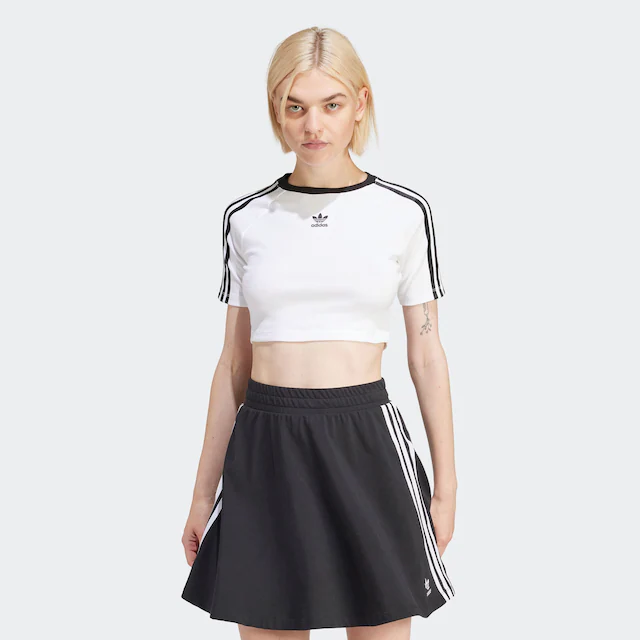 adidas Originals T-Shirt »3-STREIFEN BABY« sportlicher Stil, cropped, mit drei Streifen, aus Baumwollmix