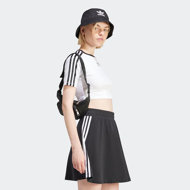 adidas Originals T-Shirt »3-STREIFEN BABY« sportlicher Stil, cropped, mit drei Streifen, aus Baumwollmix