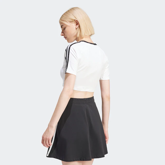 adidas Originals T-Shirt »3-STREIFEN BABY« sportlicher Stil, cropped, mit drei Streifen, aus Baumwollmix