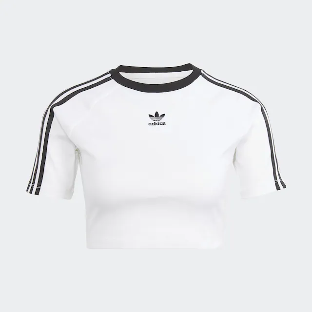 adidas Originals T-Shirt »3-STREIFEN BABY« sportlicher Stil, cropped, mit drei Streifen, aus Baumwollmix