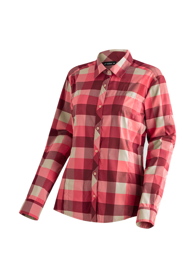 Maier Sports Funktionsbluse »Kendra L/S W« Damen Bluse, leichte Langarmbluse, Blusen-Shirt, Karobluse, Reg Fit
