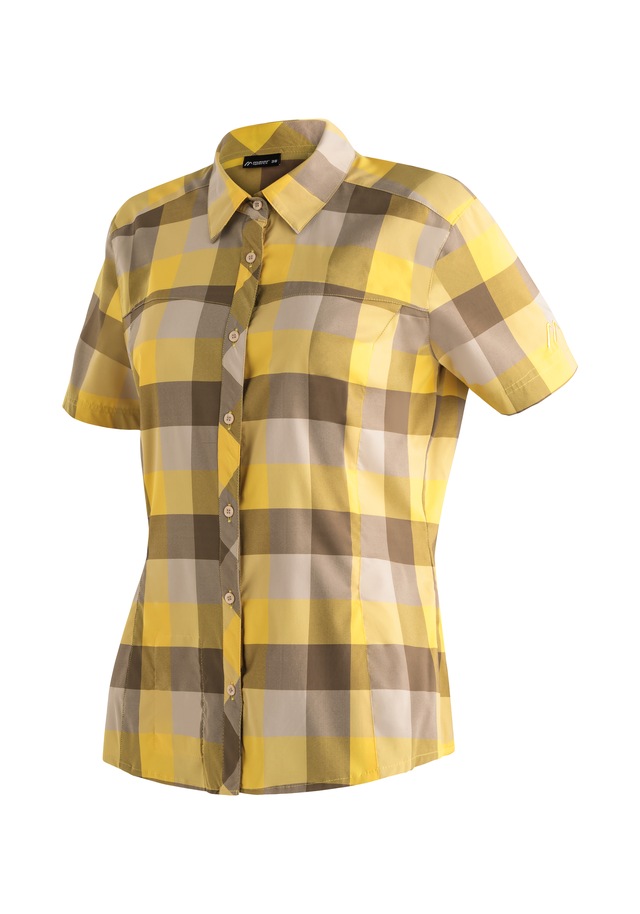 Maier Sports Funktionsbluse »Kendra S/S W« Damen Bluse, leichte Kurzarmbluse, Blusen-Shirt, Karobluse, Reg Fit