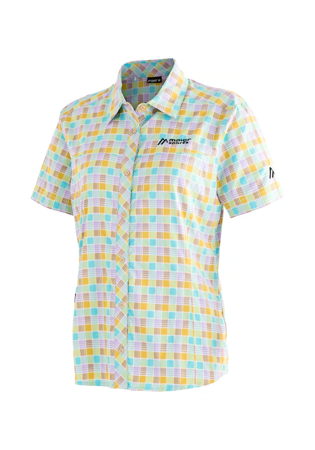 Maier Sports Funktionsbluse »Kendra S/S W« Damen Bluse, leichte Kurzarmbluse, Blusen-Shirt, Karobluse, Reg Fit