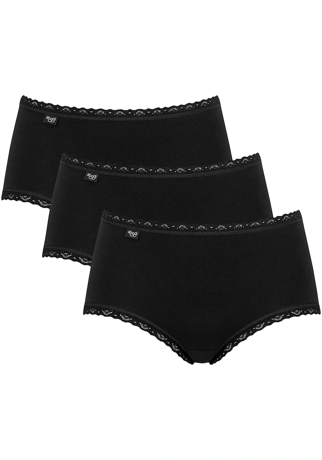 sloggi Midislip »24/7 Cotton Lace« mit zarter Spitze, Baumwollmischung. blickdicht, hüftiger Schnitt