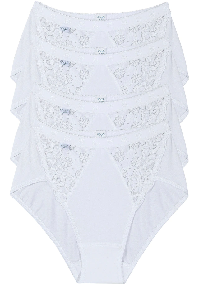 sloggi Midislip »Chic« 4er Pack, elastische Spitzeneinsätze, weiche Nähte, Baumwoll-Mix, feminin