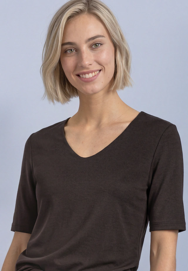 STREET ONE Kurzarmshirt »Style Palmira« mit tiefem Rundhalsausschnitt