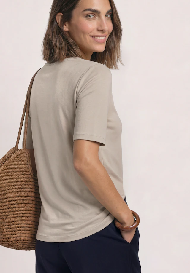 STREET ONE Kurzarmshirt »Style Palmira« mit tiefem Rundhalsausschnitt