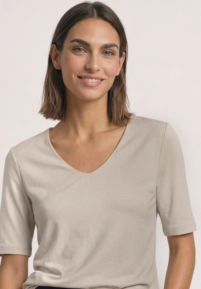 STREET ONE Kurzarmshirt »Style Palmira« mit tiefem Rundhalsausschnitt