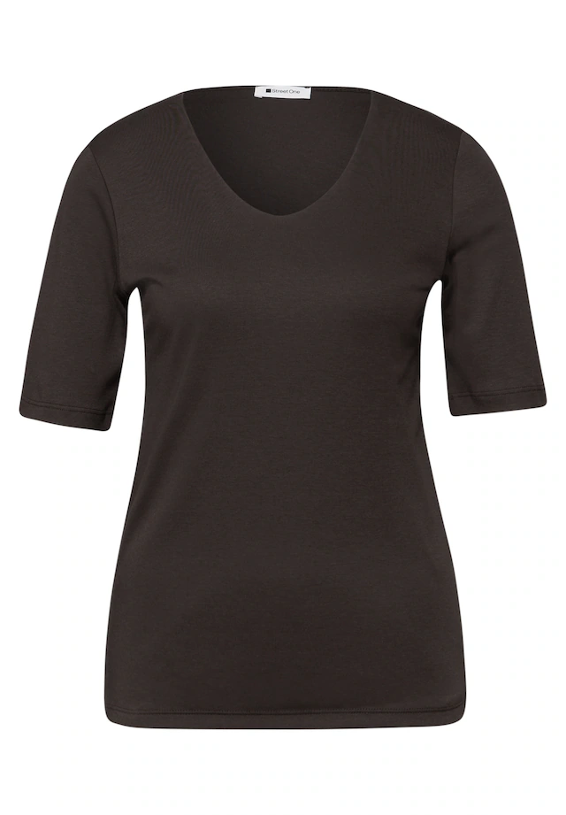 STREET ONE Kurzarmshirt »Style Palmira« mit tiefem Rundhalsausschnitt
