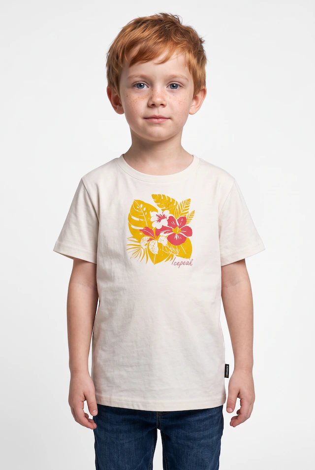 Icepeak T-Shirt »K T-SHIRT LEADVILLE« mit Druck, ohne Verschluss, aus Single Jersey, Kurzarm