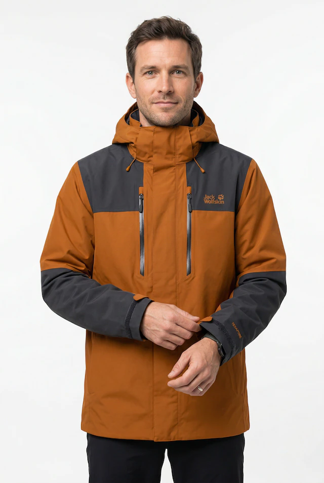 Jack Wolfskin Funktionsjacke »JASPER 2L JKT M« mit Kapuze mit abnehmbarer Kapuze, wasserdicht, winddicht