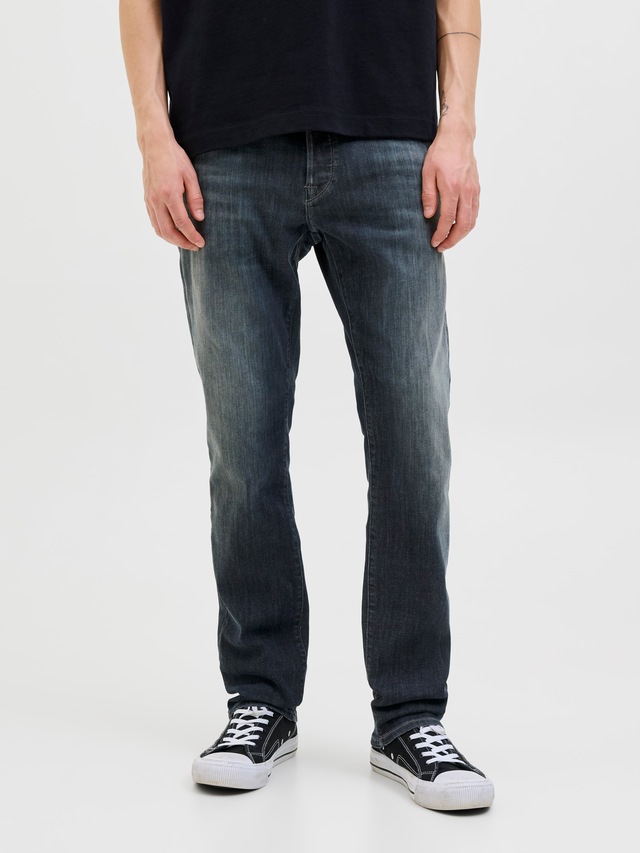 Jack & Jones Slim-fit-Jeans »JJIGLENN – Jeans mit Stretch, niedriger Leibhöhe und Taschen« Baumwollmischung, slim fit