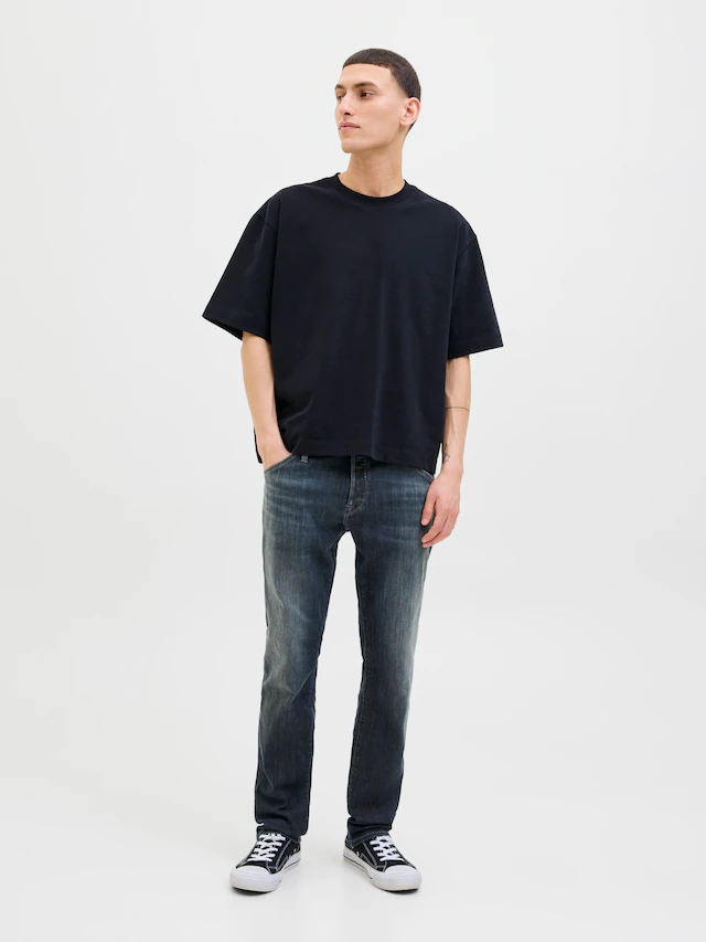 Jack & Jones Slim-fit-Jeans »JJIGLENN – Jeans mit Stretch, niedriger Leibhöhe und Taschen« Baumwollmischung, slim fit