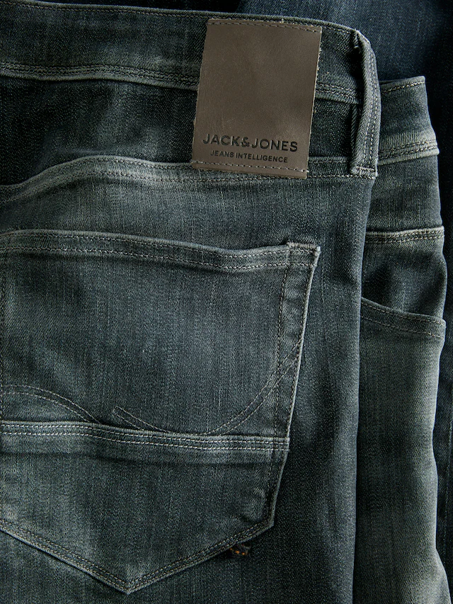 Jack & Jones Slim-fit-Jeans »JJIGLENN – Jeans mit Stretch, niedriger Leibhöhe und Taschen« Baumwollmischung, slim fit