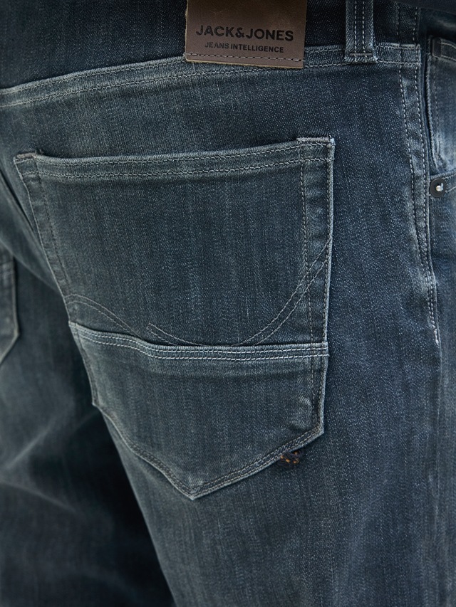 Jack & Jones Slim-fit-Jeans »JJIGLENN – Jeans mit Stretch, niedriger Leibhöhe und Taschen« Baumwollmischung, slim fit