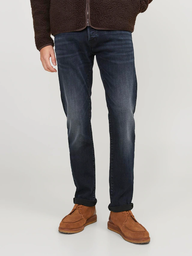 Jack & Jones Slim-fit-Jeans »JJIGLENN – Jeans mit Stretch, niedriger Leibhöhe und Taschen« Baumwollmischung, slim fit