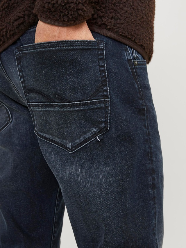 Jack & Jones Slim-fit-Jeans »JJIGLENN – Jeans mit Stretch, niedriger Leibhöhe und Taschen« Baumwollmischung, slim fit