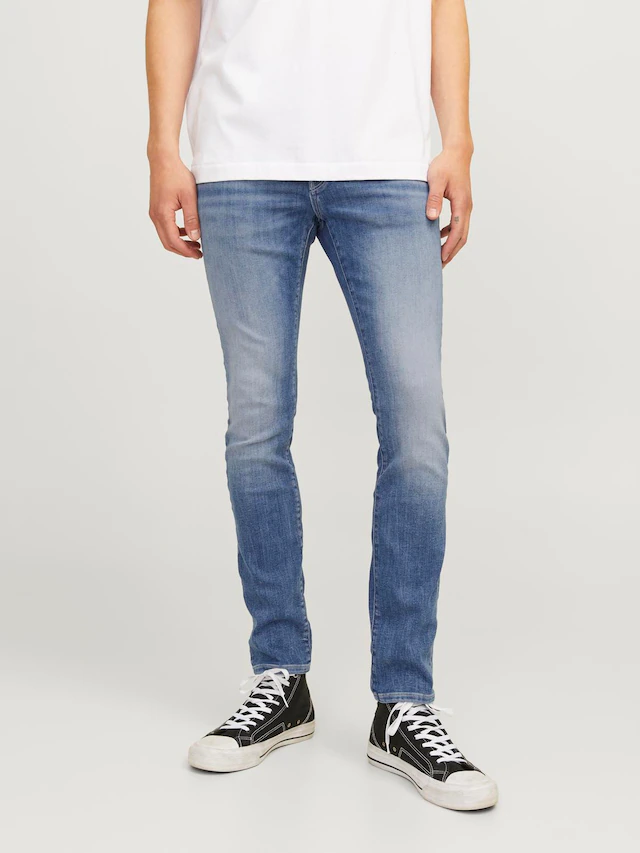Jack & Jones Slim-fit-Jeans »JJIGLENN – Jeans mit Stretch, niedriger Leibhöhe und Taschen« Baumwollmischung, slim fit