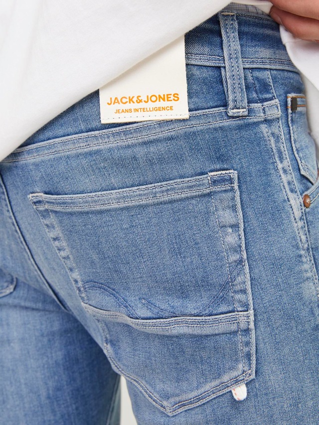Jack & Jones Slim-fit-Jeans »JJIGLENN – Jeans mit Stretch, niedriger Leibhöhe und Taschen« Baumwollmischung, slim fit