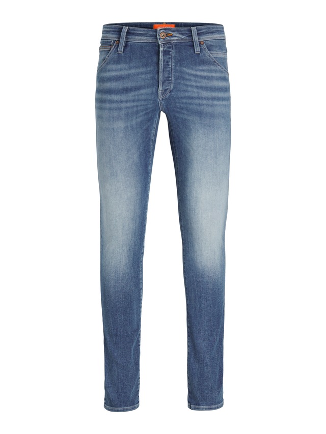 Jack & Jones Slim-fit-Jeans »JJIGLENN – Jeans mit Stretch, niedriger Leibhöhe und Taschen« Baumwollmischung, slim fit