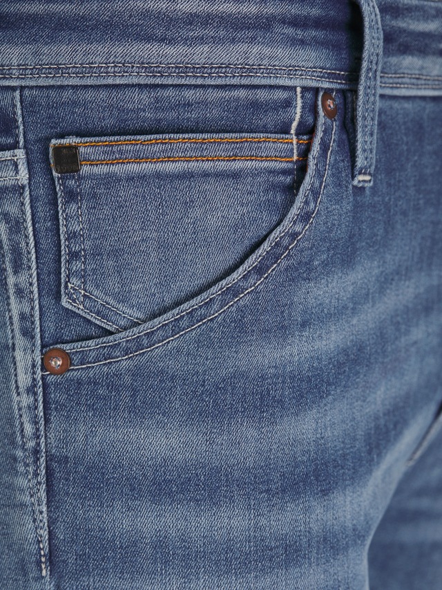 Jack & Jones Slim-fit-Jeans »JJIGLENN – Jeans mit Stretch, niedriger Leibhöhe und Taschen« Baumwollmischung, slim fit
