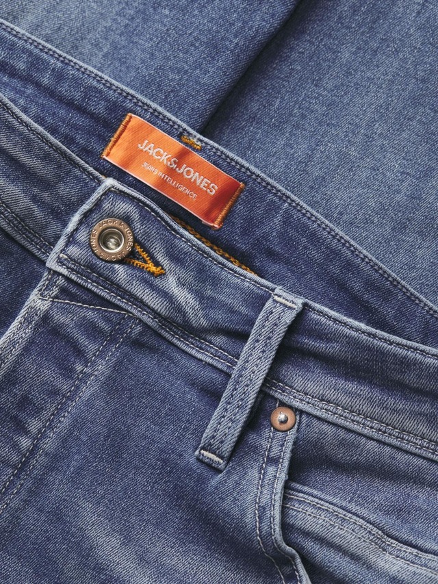Jack & Jones Slim-fit-Jeans »JJIGLENN – Jeans mit Stretch, niedriger Leibhöhe und Taschen« Baumwollmischung, slim fit