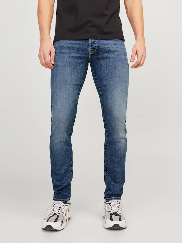 Jack & Jones Slim-fit-Jeans »JJIGLENN – Jeans mit Stretch, niedriger Leibhöhe und Taschen« Baumwollmischung, slim fit