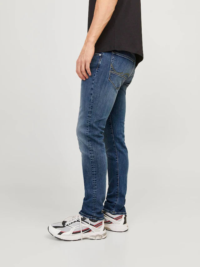 Jack & Jones Slim-fit-Jeans »JJIGLENN – Jeans mit Stretch, niedriger Leibhöhe und Taschen« Baumwollmischung, slim fit