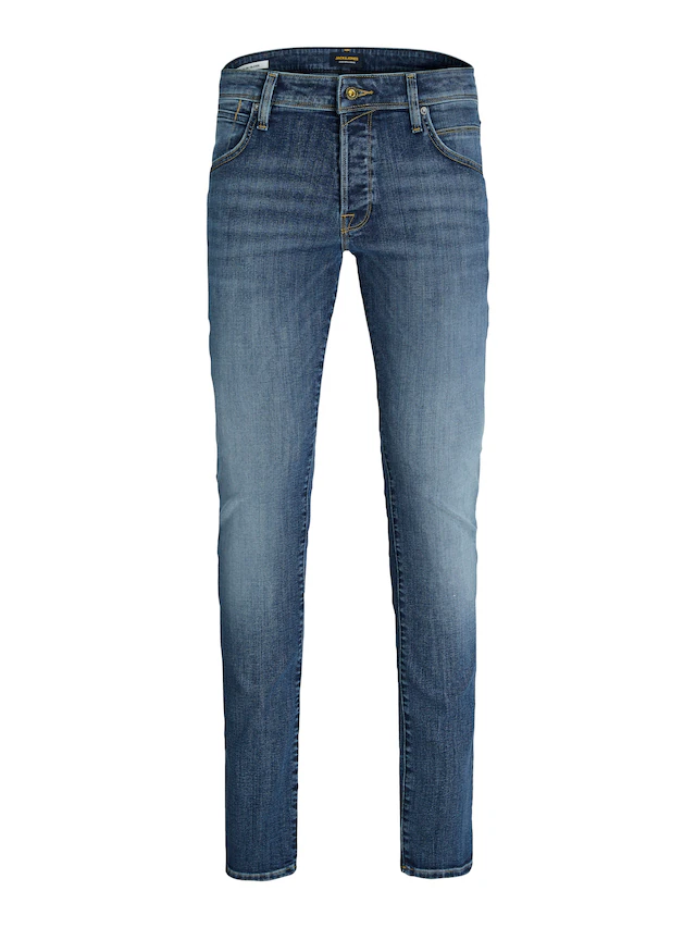 Jack & Jones Slim-fit-Jeans »JJIGLENN – Jeans mit Stretch, niedriger Leibhöhe und Taschen« Baumwollmischung, slim fit
