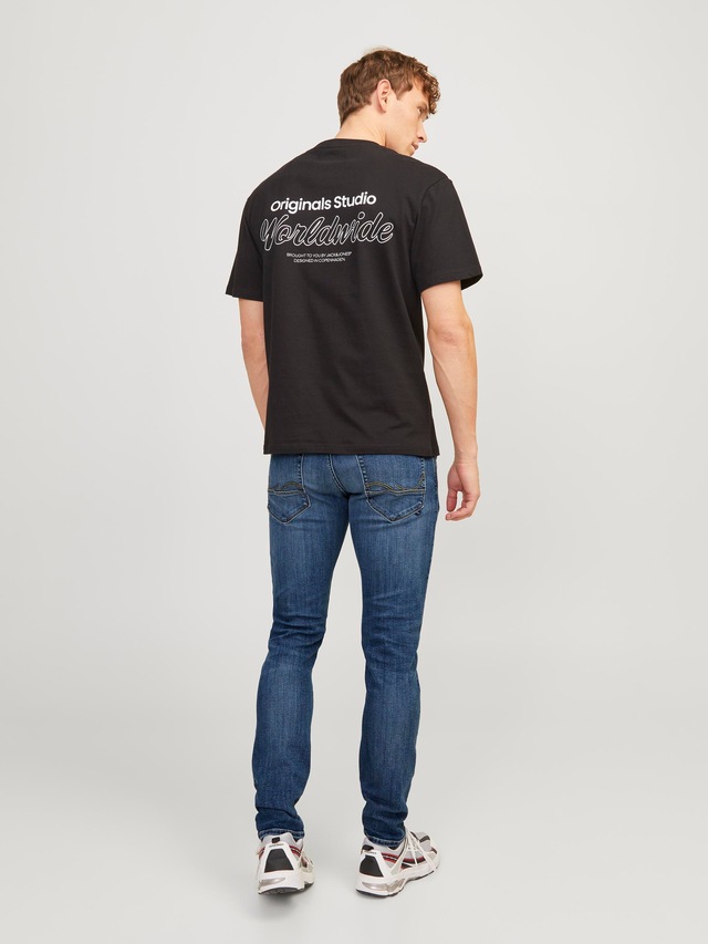 Jack & Jones Slim-fit-Jeans »JJIGLENN – Jeans mit Stretch, niedriger Leibhöhe und Taschen« Baumwollmischung, slim fit