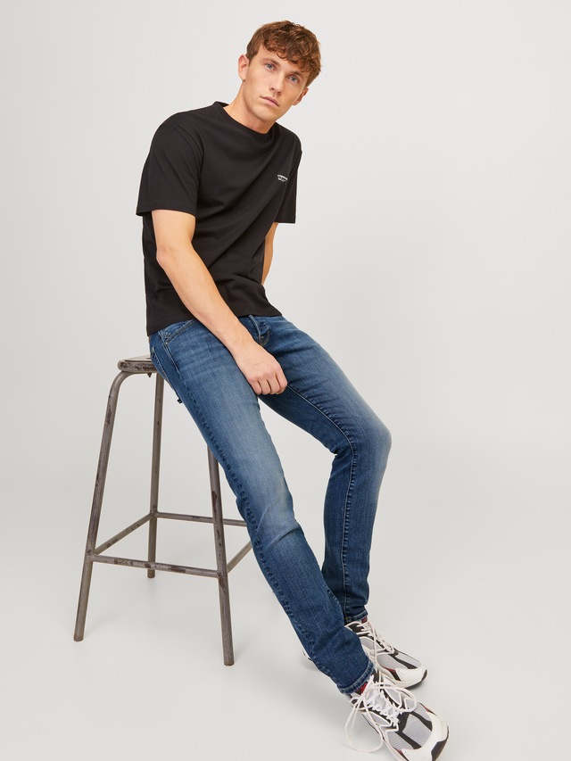 Jack & Jones Slim-fit-Jeans »JJIGLENN – Jeans mit Stretch, niedriger Leibhöhe und Taschen« Baumwollmischung, slim fit