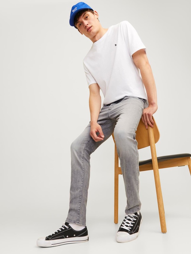 Jack & Jones Slim-fit-Jeans »JJIGLENN – Jeans mit Stretch, niedriger Leibhöhe und Taschen« Baumwollmischung, slim fit