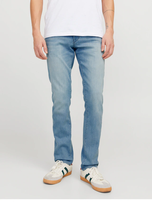Jack & Jones Slim-fit-Jeans »JJIGLENN – Jeans mit Stretch, niedriger Leibhöhe und Taschen« Baumwollmischung, slim fit