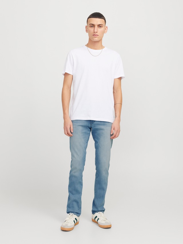 Jack & Jones Slim-fit-Jeans »JJIGLENN – Jeans mit Stretch, niedriger Leibhöhe und Taschen« Baumwollmischung, slim fit