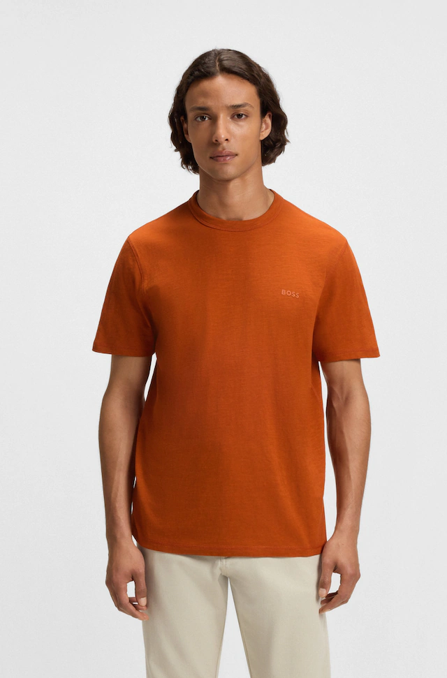 BOSS ORANGE T-Shirt »Tegood Regular Fit« 100% Baumwolle Logo on Chest Rundhals