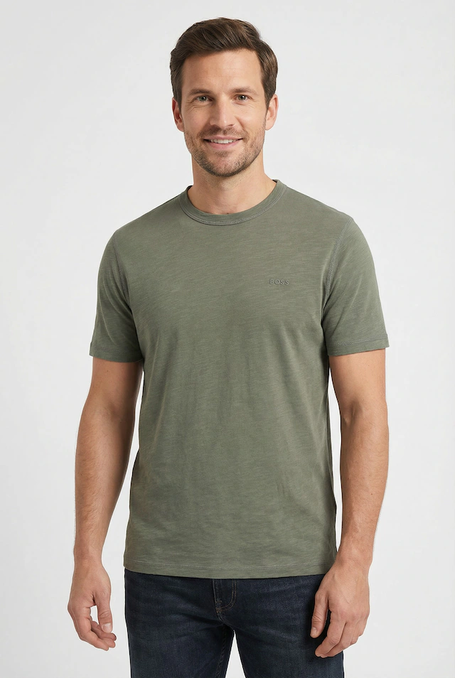 BOSS ORANGE T-Shirt »Tegood Regular Fit« 100% Baumwolle Logo on Chest Rundhals