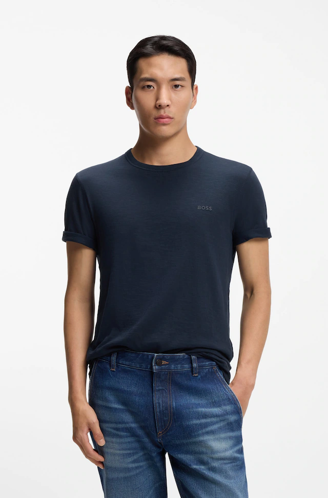 BOSS ORANGE T-Shirt »Tegood Regular Fit« 100% Baumwolle Logo on Chest Rundhals