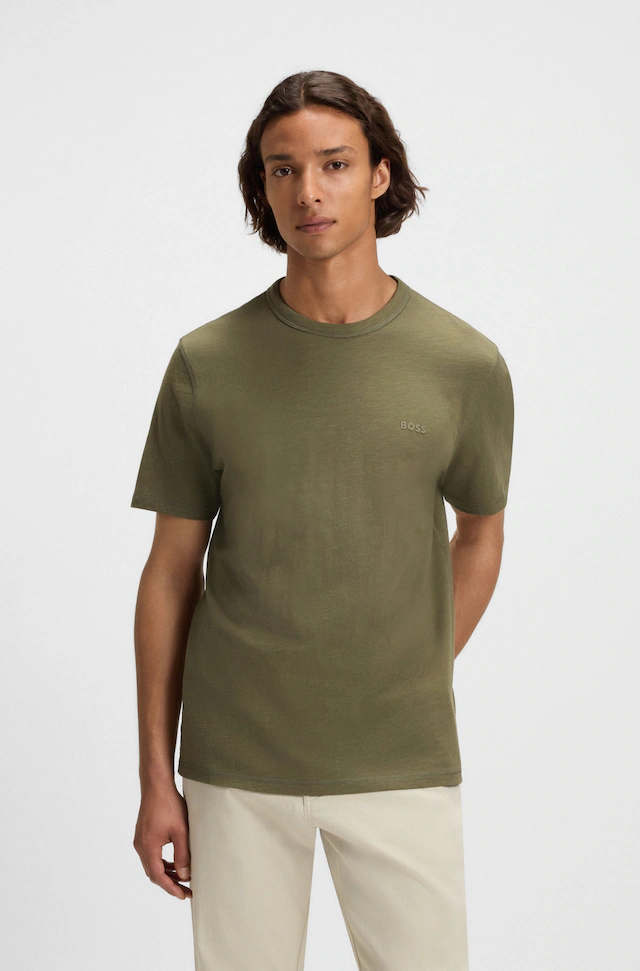 BOSS ORANGE T-Shirt »Tegood Regular Fit« 100% Baumwolle Logo on Chest Rundhals