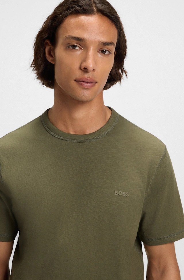 BOSS ORANGE T-Shirt »Tegood Regular Fit« 100% Baumwolle Logo on Chest Rundhals
