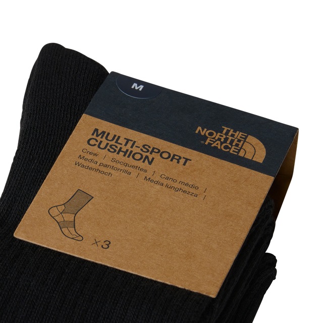 The North Face Sportsocken »MULTI SPORT CUSH CREW SOCK 3P« 3 Paar tlg. gezielte Belüftungszonen, 3er-Pack, unifarbenes Design