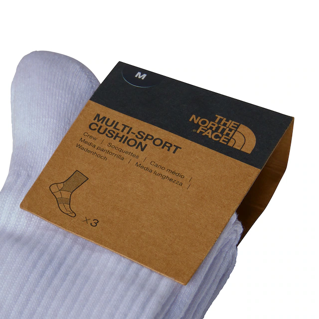 The North Face Sportsocken »MULTI SPORT CUSH CREW SOCK 3P« 3 Paar tlg. gezielte Belüftungszonen, 3er-Pack, unifarbenes Design