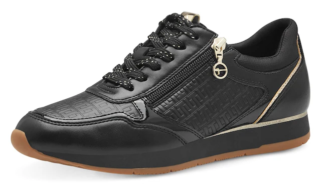 Tamaris Plateausneaker , Freizeitschuh, Halbschuh, Schnürschuh mit dezenten Metallic-Details