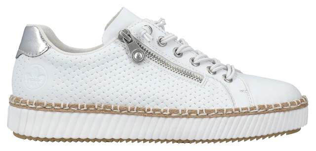 Rieker Sneaker mit modischer Ziernaht, Freizeitschuh, Halbschuh, Schnürschuh