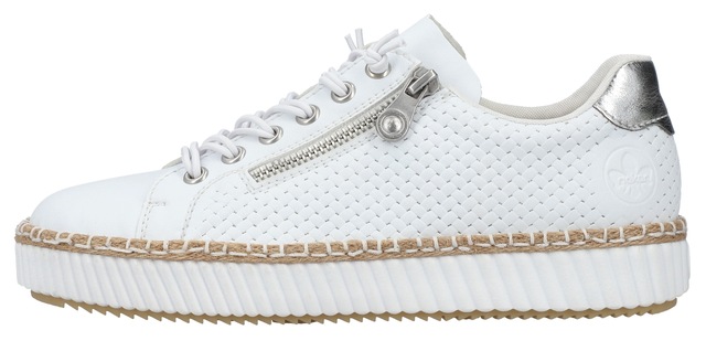 Rieker Sneaker mit modischer Ziernaht, Freizeitschuh, Halbschuh, Schnürschuh