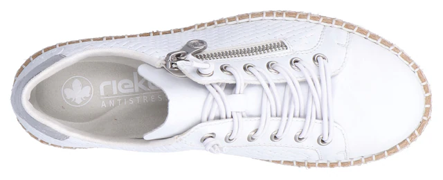 Rieker Sneaker mit modischer Ziernaht, Freizeitschuh, Halbschuh, Schnürschuh