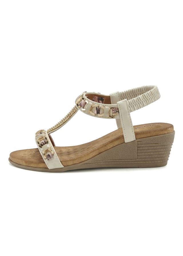 Vivance Sandalette »Sommerschuh, offener Schuh, Sandale, Keilsandalette,« mit elastischen Riemchen und Keilabsatz