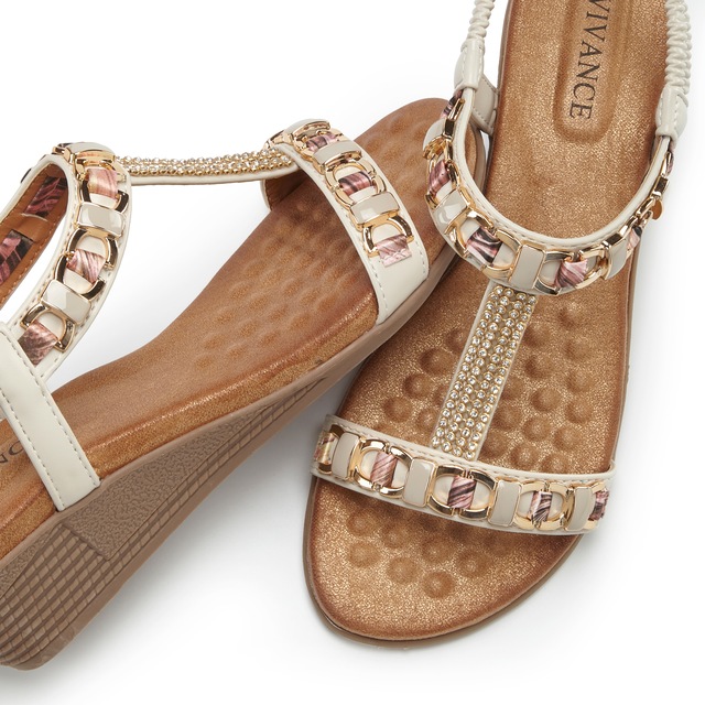 Vivance Sandalette »Sommerschuh, offener Schuh, Sandale, Keilsandalette,« mit elastischen Riemchen und Keilabsatz
