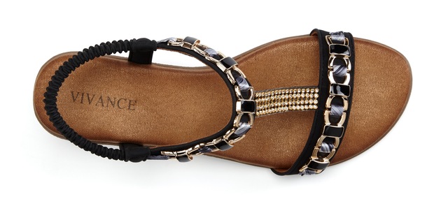 Vivance Sandalette »Sommerschuh, offener Schuh, Sandale, Keilsandalette,« mit elastischen Riemchen und Keilabsatz