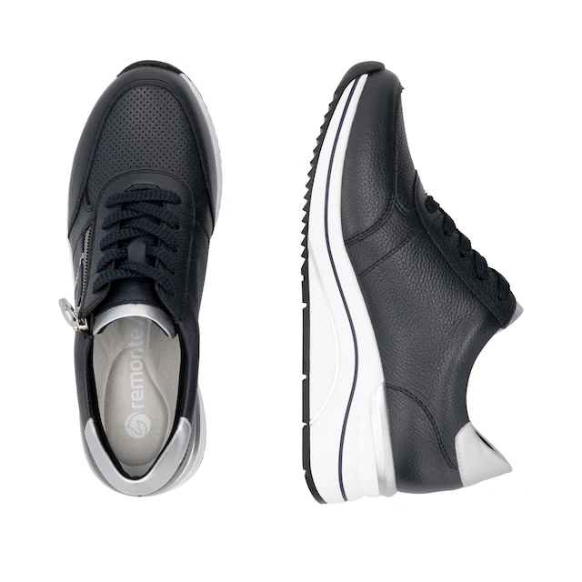 Remonte Keilsneaker , Freizeitschuh, Halbschuh, Schnürschuh mit Metallic-Kontrastbesätzen